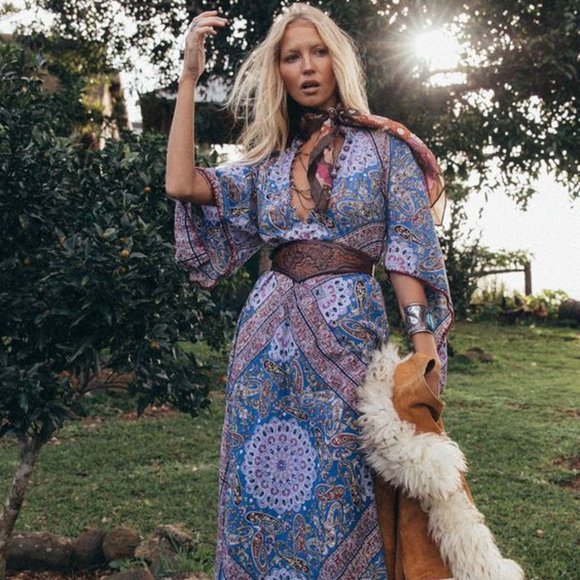 Chasing Unicorns Alabama Getaway Dress XS Blue/Red 100% Cotton NWT - Picture 2 of 5